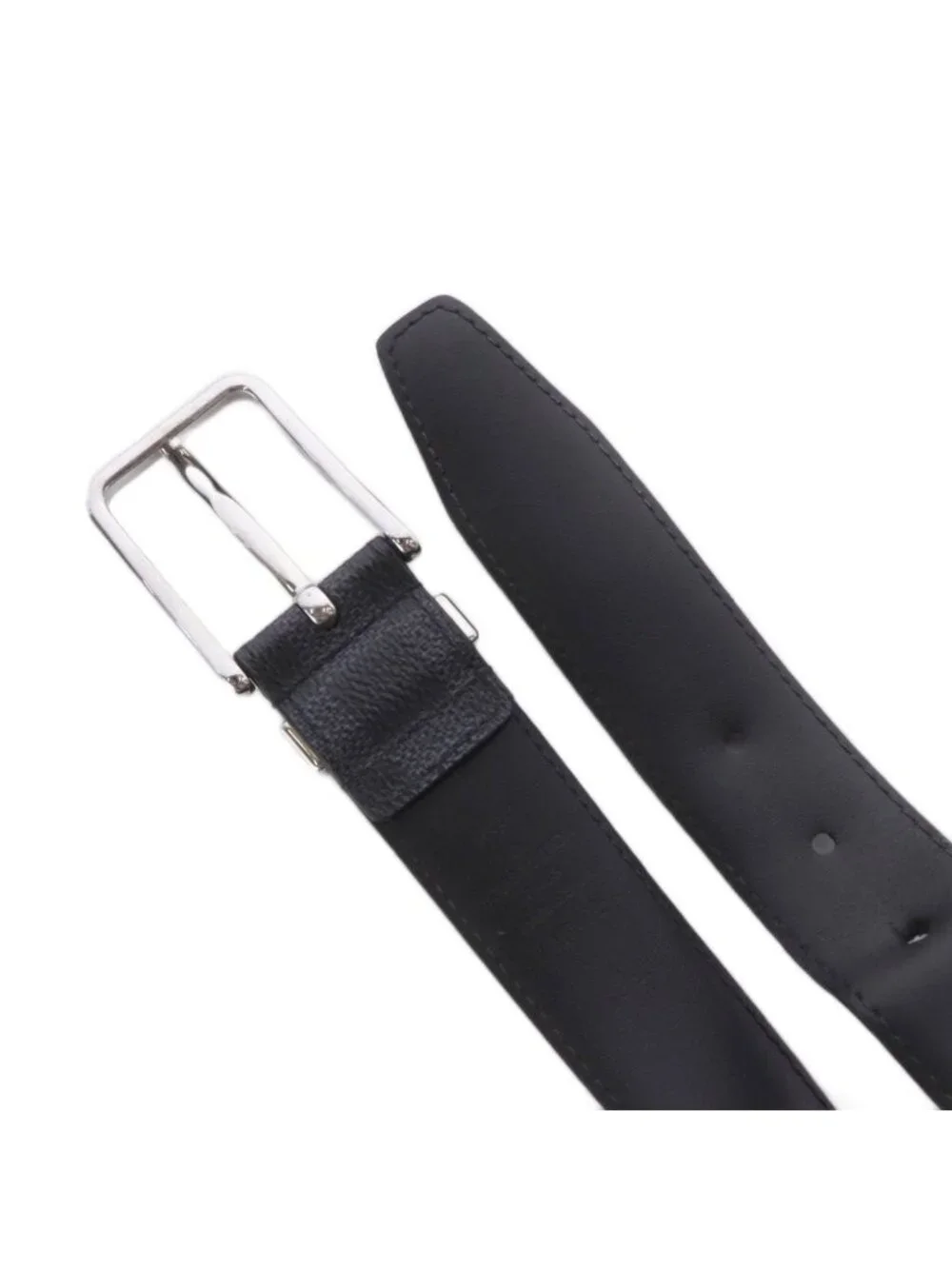 Louis Vuitton Ceinture Pont Neuf Belt Canvas Leather Black AD
